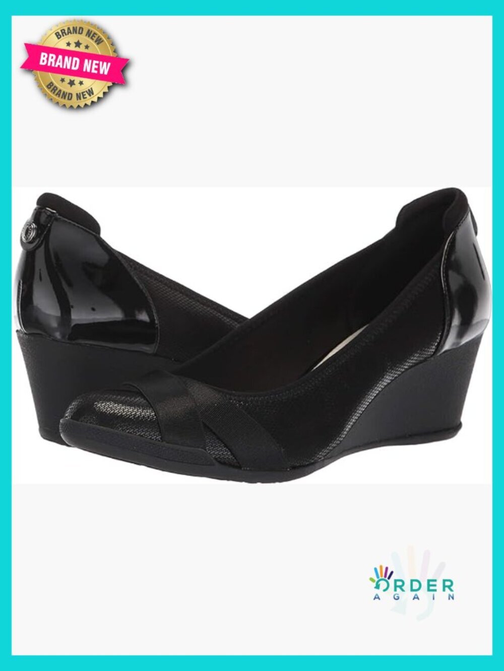 Wedge Heel Pumps Comfortable Slip-On Chunky Heel Work Casual Classic